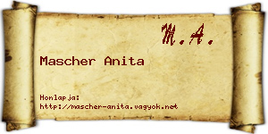 Mascher Anita névjegykártya